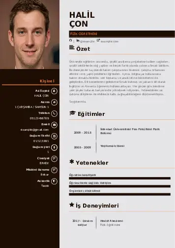 Fizik Öğretmeni CV Örnekleri cv indir